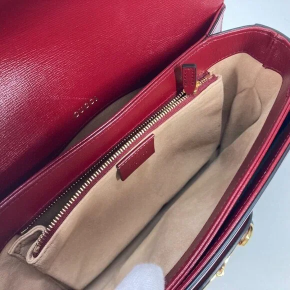 GUCCI 602204 GG Supreme Horsebit 1955 bag Shoulder Bag GG Supreme Beige/Red - Picture 3 of 16